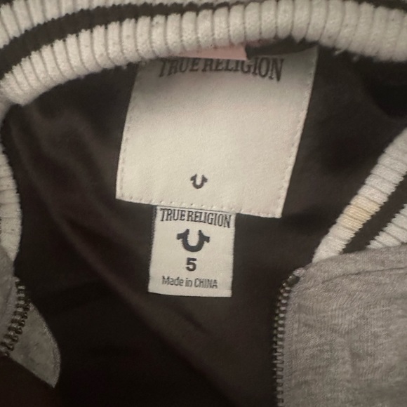 Kids True Religion Jacket Size 5 Black Grey - Picture 2 of 6